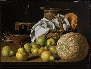Luis Egidio Melendez Still Life with Melon and Pears Sweden oil painting artist